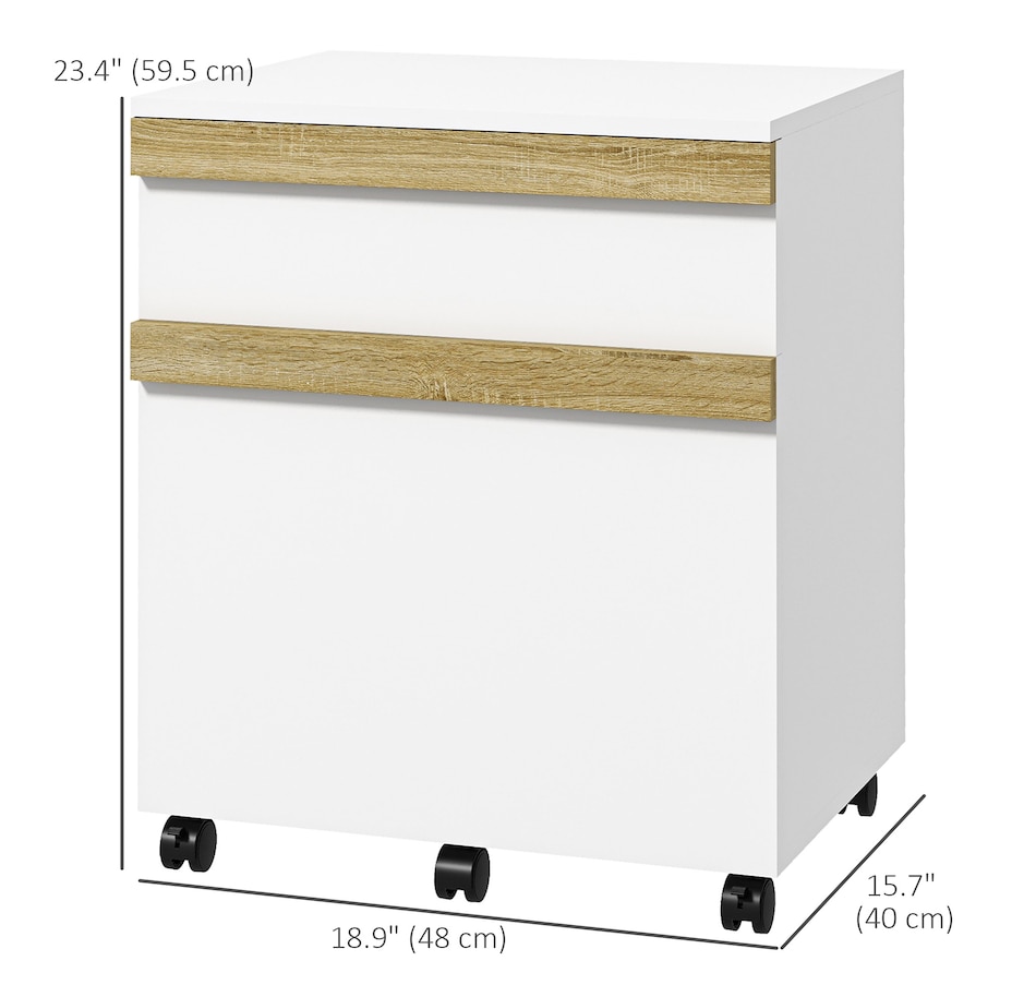 Image 934444_ALTMORE2.jpg, Product 934-444 / Price $72.99, Vinsetto 2 Drawers Filing Cabinet, File Cabinet with 5 Wheels, White from Vinsetto on TSC.ca's Home & Garden department