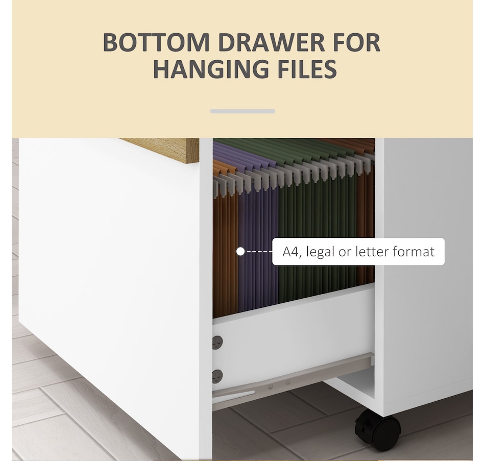 Image 934444_ALTMORE3.jpg, Product 934-444 / Price $72.99, Vinsetto 2 Drawers Filing Cabinet, File Cabinet with 5 Wheels, White from Vinsetto on TSC.ca's Home & Garden department
