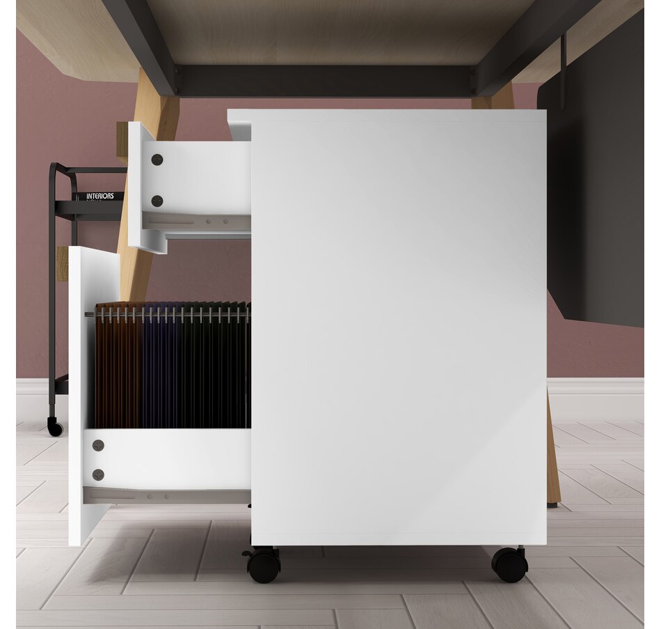 Image 934444_ALTMORE6.jpg, Product 934-444 / Price $72.99, Vinsetto 2 Drawers Filing Cabinet, File Cabinet with 5 Wheels, White from Vinsetto on TSC.ca's Home & Garden department