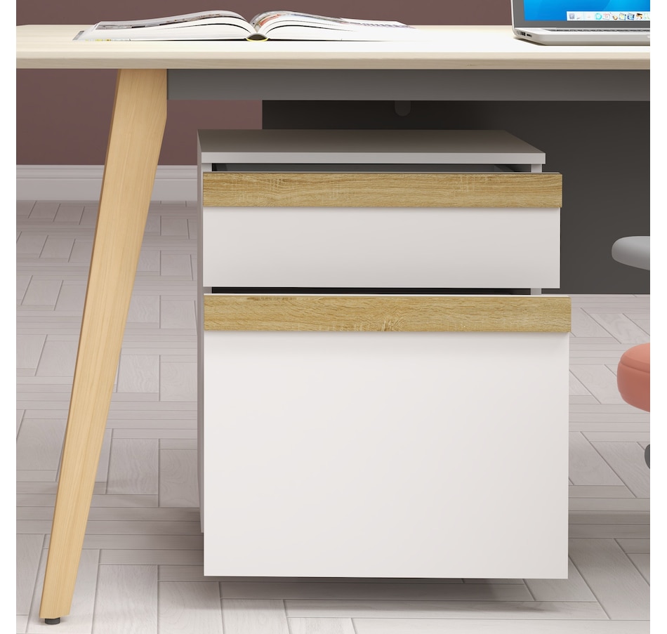 Image 934444_ALTMORE7.jpg, Product 934-444 / Price $72.99, Vinsetto 2 Drawers Filing Cabinet, File Cabinet with 5 Wheels, White from Vinsetto on TSC.ca's Home & Garden department