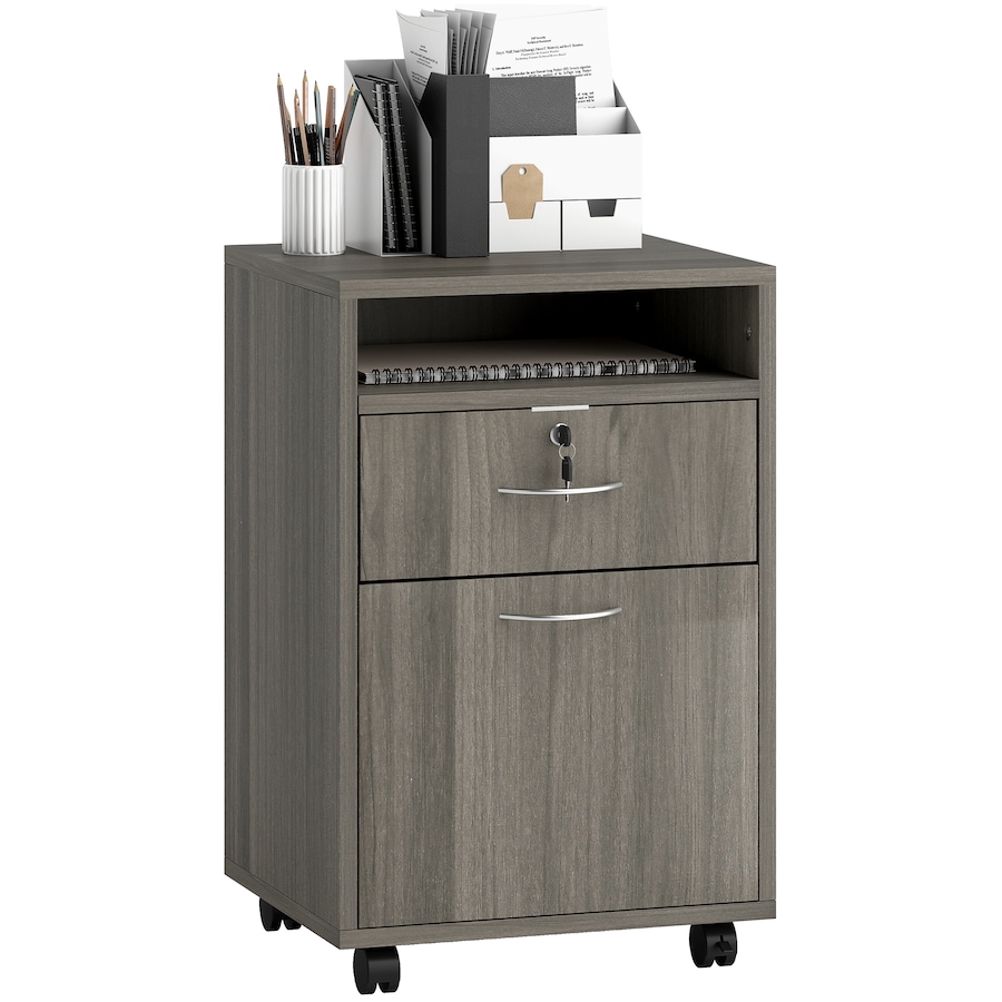 Image 934445.jpg, Product 934-445 / Price $79.92, HOMCOM Vertical Filing Cabinet with Lockable Drawer, File Cabinet, Grey from HOMCOM on TSC.ca's Home & Garden department