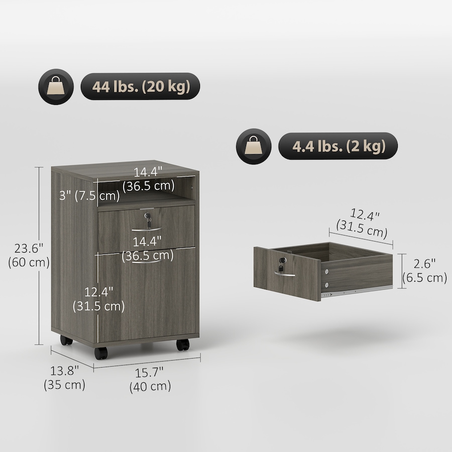 Image 934445_ALTMORE2.jpg, Product 934-445 / Price $79.92, HOMCOM Vertical Filing Cabinet with Lockable Drawer, File Cabinet, Grey from HOMCOM on TSC.ca's Home & Garden department