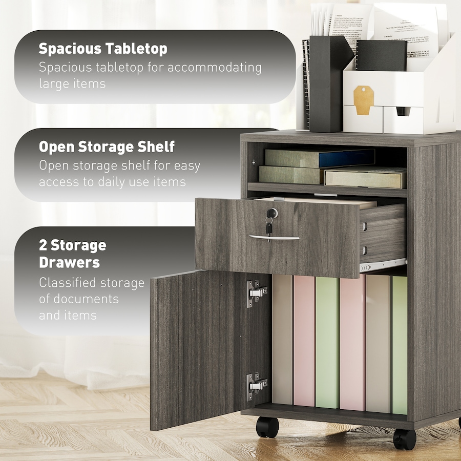 Image 934445_ALTMORE3.jpg, Product 934-445 / Price $79.92, HOMCOM Vertical Filing Cabinet with Lockable Drawer, File Cabinet, Grey from HOMCOM on TSC.ca's Home & Garden department