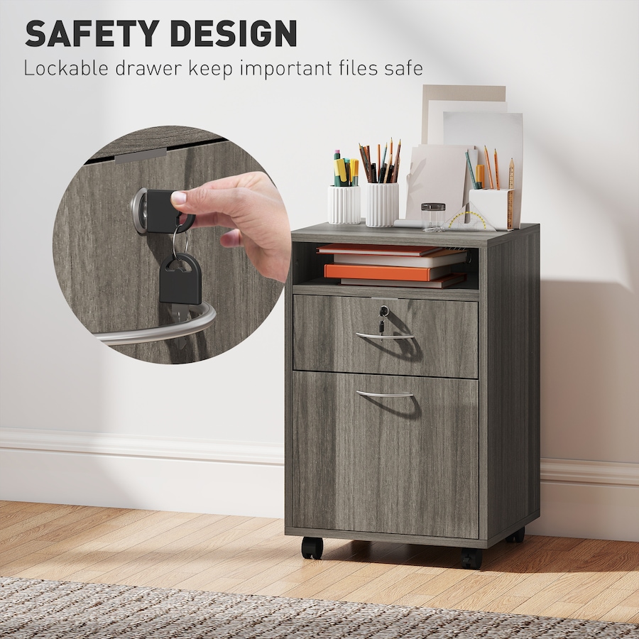 Image 934445_ALTMORE6.jpg, Product 934-445 / Price $79.92, HOMCOM Vertical Filing Cabinet with Lockable Drawer, File Cabinet, Grey from HOMCOM on TSC.ca's Home & Garden department