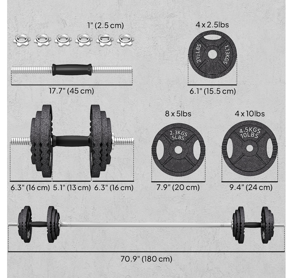 Image 934449_ALTMORE10.jpg, Product 934-449 / Price $350.99, Soozier Adjustable Dumbbell Set, 2 in 1 Weights Set for Home Gym, 112lb from Soozier on TSC.ca's Health & Fitness department