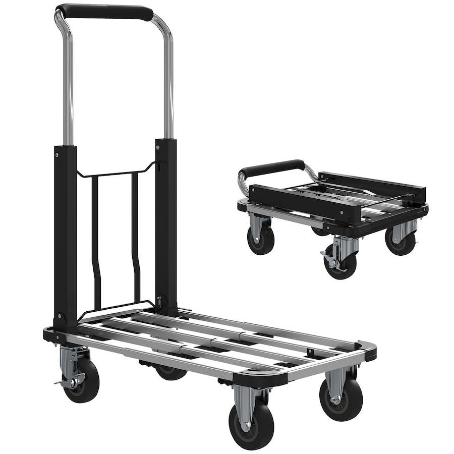 Image 934452.jpg, Product 934-452 / Price $82.99, HOMCOM Folding Hand Truck, 330 lbs Heavy Duty Trolley Luggage Cart, Silver from HOMCOM on TSC.ca's Home & Garden department