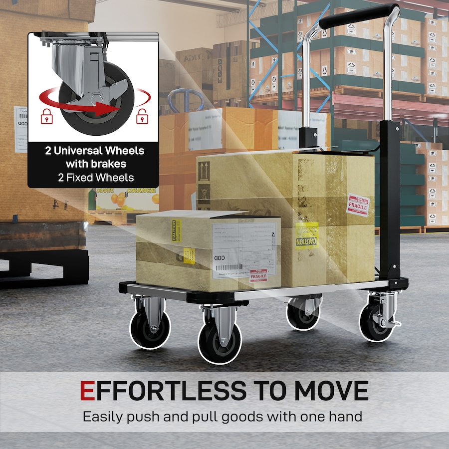 Image 934452_ALTMORE5.jpg, Product 934-452 / Price $82.99, HOMCOM Folding Hand Truck, 330 lbs Heavy Duty Trolley Luggage Cart, Silver from HOMCOM on TSC.ca's Home & Garden department