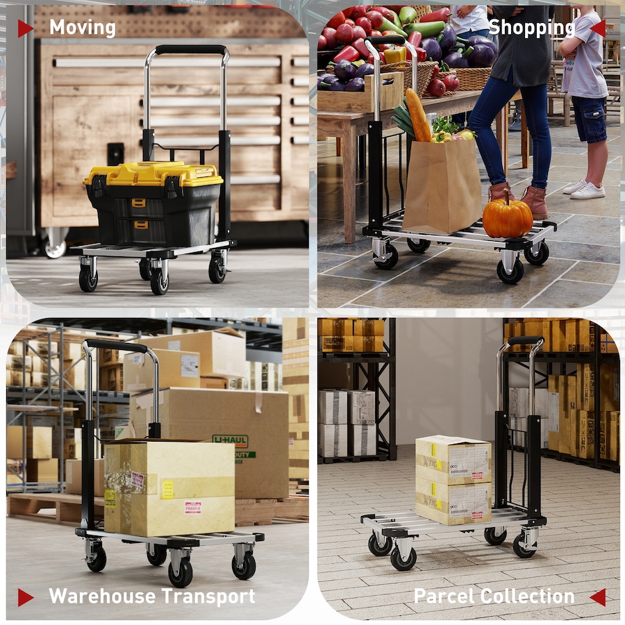 Image 934452_ALTMORE7.jpg, Product 934-452 / Price $82.99, HOMCOM Folding Hand Truck, 330 lbs Heavy Duty Trolley Luggage Cart, Silver from HOMCOM on TSC.ca's Home & Garden department