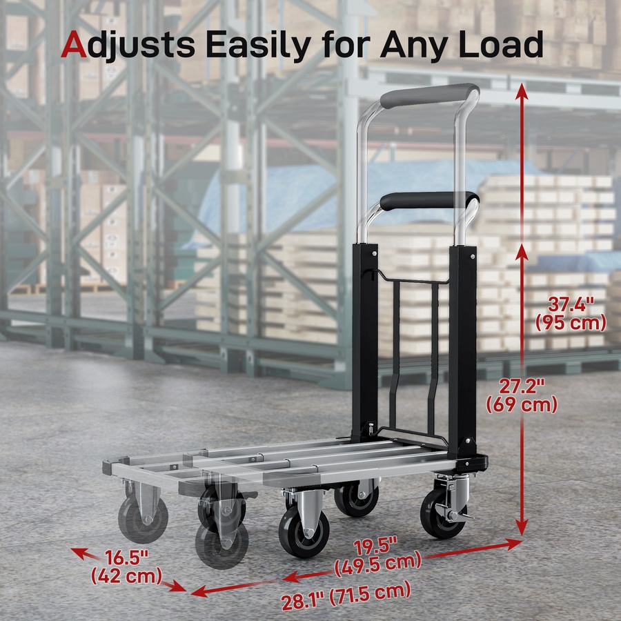 Image 934452_ALTMORE9.jpg, Product 934-452 / Price $82.99, HOMCOM Folding Hand Truck, 330 lbs Heavy Duty Trolley Luggage Cart, Silver from HOMCOM on TSC.ca's Home & Garden department