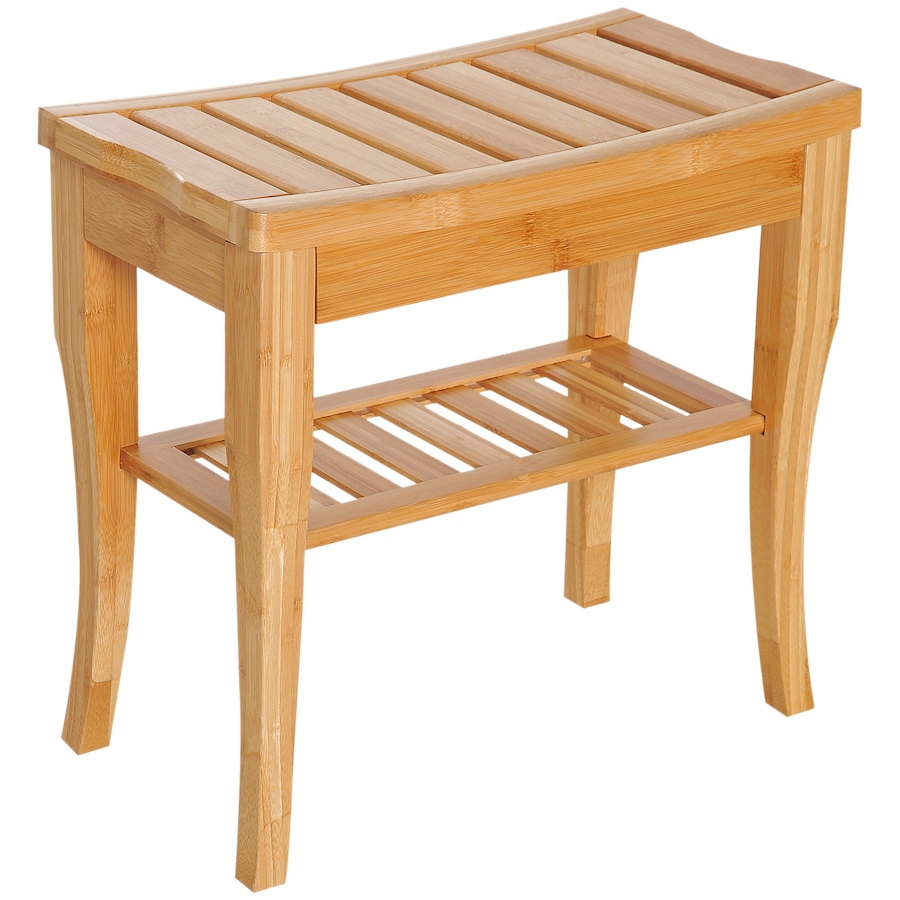 Image 934455.jpg, Product 934-455 / Price $64.99, 20" Bamboo Shower Bench Spa Bath Stool Bathroom Organizer Storage Shelf from HOMCOM on TSC.ca's Home & Garden department
