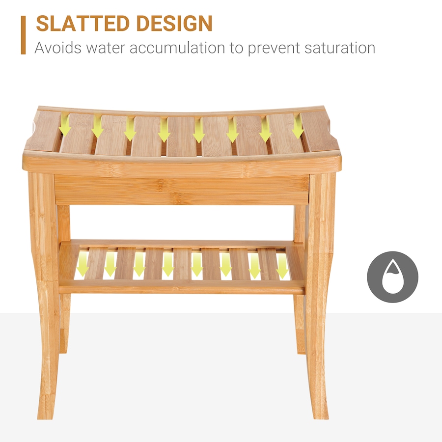 Image 934455_ALTMORE5.jpg, Product 934-455 / Price $64.99, 20" Bamboo Shower Bench Spa Bath Stool Bathroom Organizer Storage Shelf from HOMCOM on TSC.ca's Home & Garden department