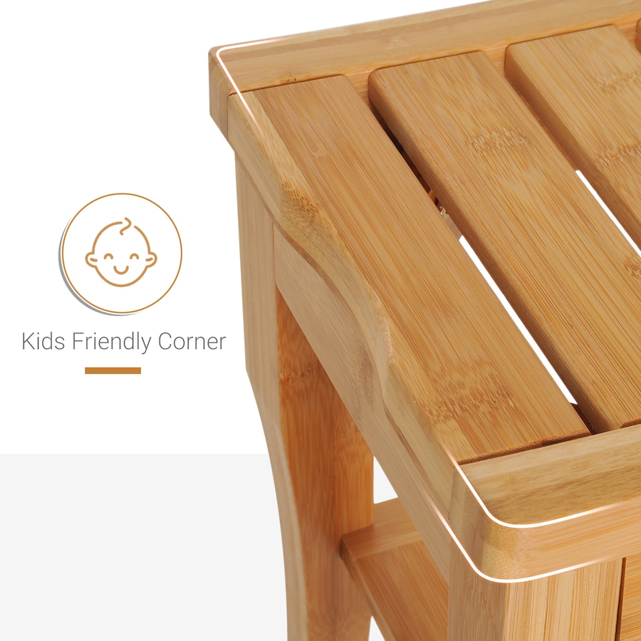 Image 934455_ALTMORE6.jpg, Product 934-455 / Price $64.99, 20" Bamboo Shower Bench Spa Bath Stool Bathroom Organizer Storage Shelf from HOMCOM on TSC.ca's Home & Garden department