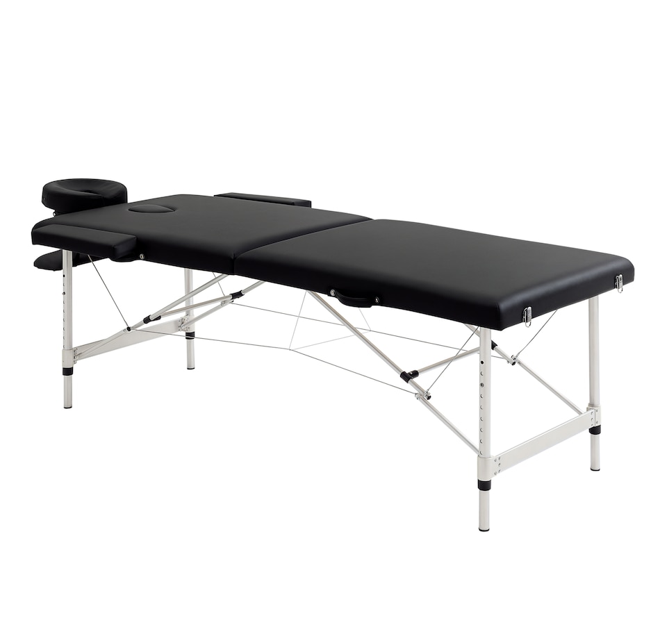Image 934457.png, Product 934-457 / Price $309.99, 2 Section Massage Table Spa Bed Adjustable Portable w/ Carry Case Black from HOMCOM on TSC.ca's Health & Fitness department