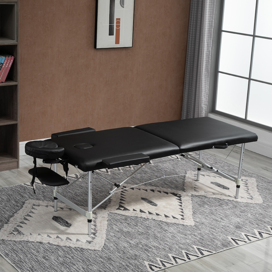 Image 934457_ALTMORE1.jpg, Product 934-457 / Price $159.99, 2 Section Massage Table Spa Bed Adjustable Portable w/ Carry Case Black from HOMCOM on TSC.ca's Health & Fitness department