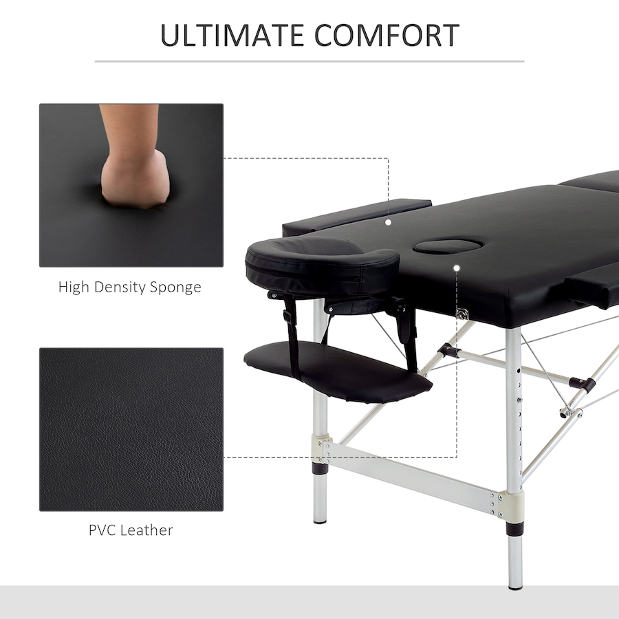 Image 934457_ALTMORE5.jpg, Product 934-457 / Price $159.99, 2 Section Massage Table Spa Bed Adjustable Portable w/ Carry Case Black from HOMCOM on TSC.ca's Health & Fitness department