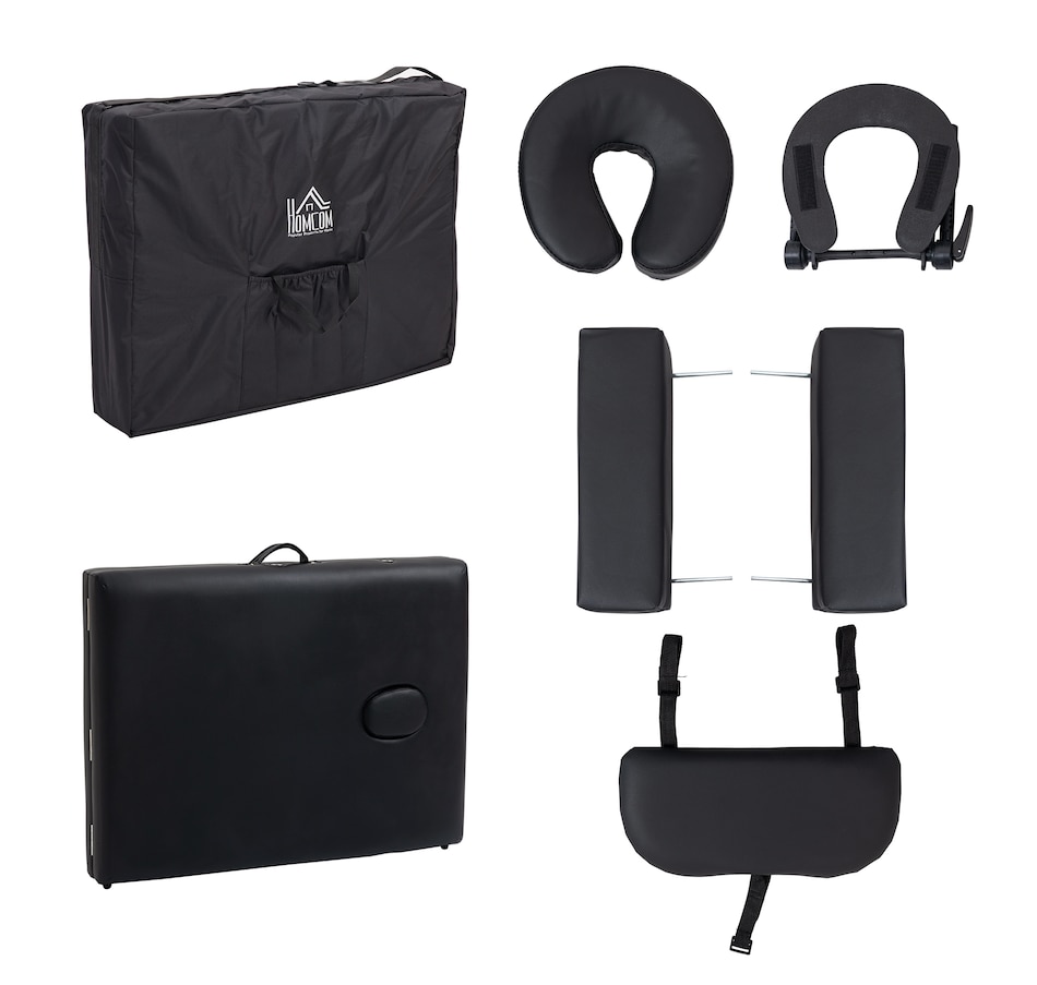 Image 934457_ALTMORE7.jpg, Product 934-457 / Price $309.99, 2 Section Massage Table Spa Bed Adjustable Portable w/ Carry Case Black from HOMCOM on TSC.ca's Health & Fitness department