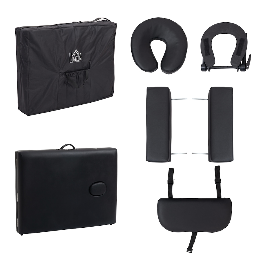 Image 934457_ALTMORE7.jpg, Product 934-457 / Price $159.99, 2 Section Massage Table Spa Bed Adjustable Portable w/ Carry Case Black from HOMCOM on TSC.ca's Health & Fitness department