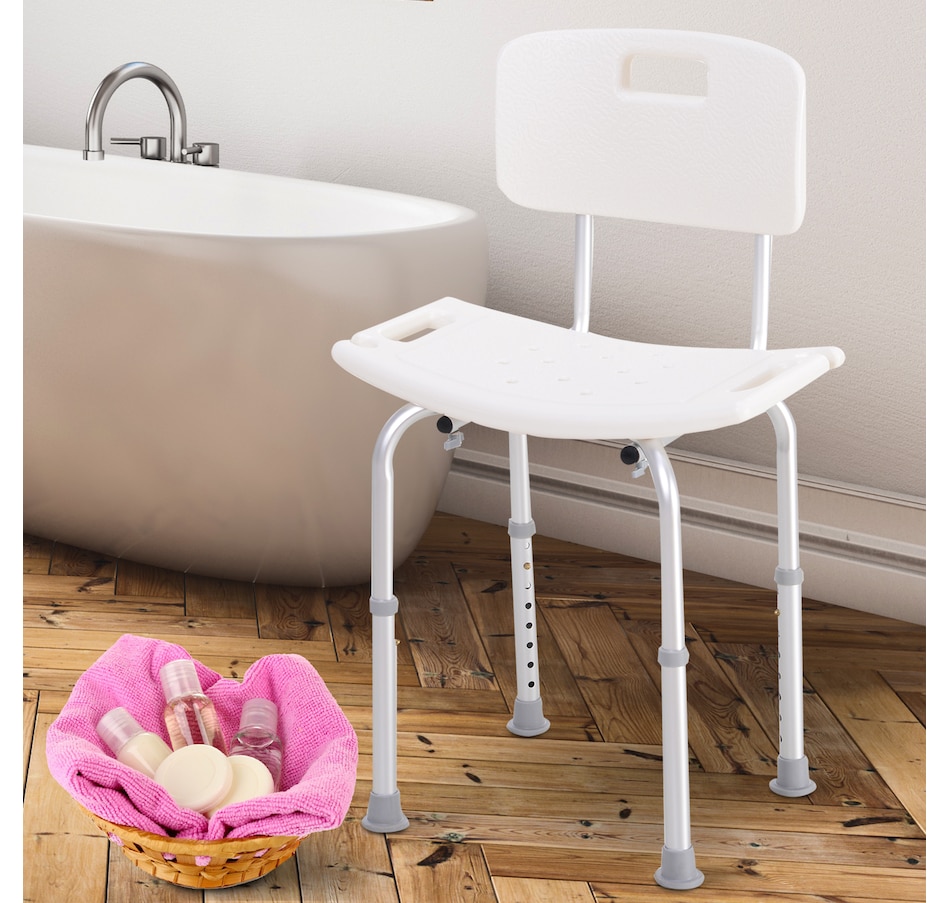 Image 934458_ALTMORE1.jpg, Product 934-458 / Price $53.99, 33.7" Bath Chair Seat Safety Bathroom Aids Adjustable Positions White from HOMCOM on TSC.ca's department