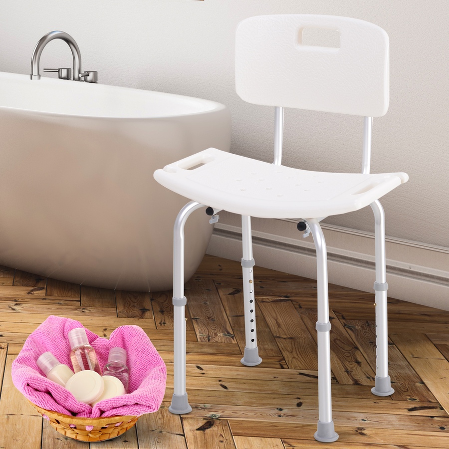 Image 934458_ALTMORE1.jpg, Product 934-458 / Price $52.99, 33.7" Bath Chair Seat Safety Bathroom Aids Adjustable Positions White from HOMCOM on TSC.ca's department