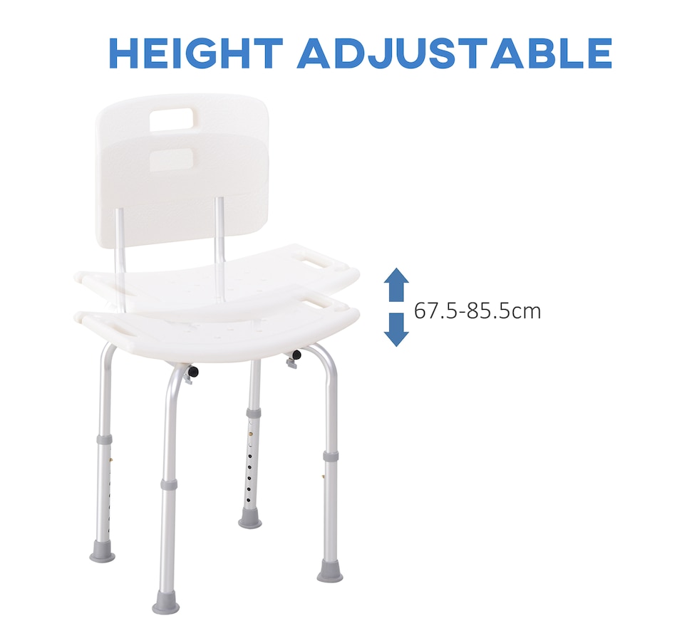 Image 934458_ALTMORE4.jpg, Product 934-458 / Price $53.99, 33.7" Bath Chair Seat Safety Bathroom Aids Adjustable Positions White from HOMCOM on TSC.ca's department