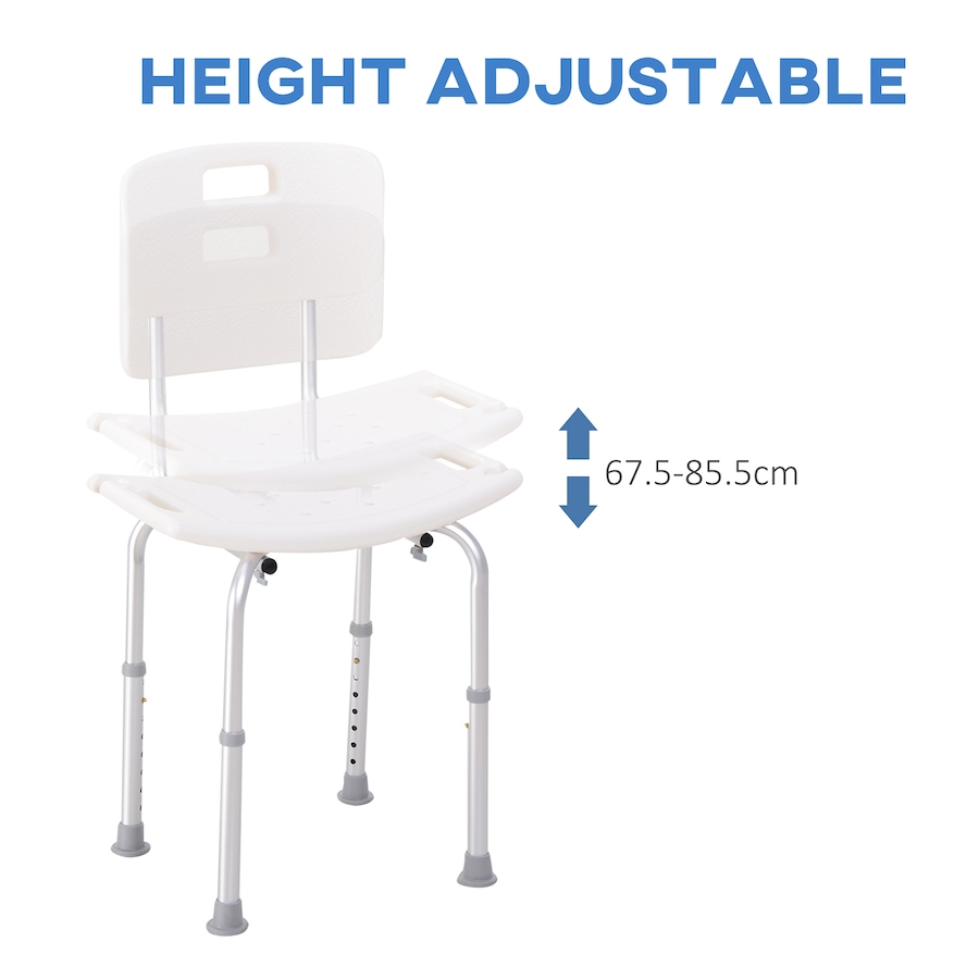 Image 934458_ALTMORE4.jpg, Product 934-458 / Price $52.99, 33.7" Bath Chair Seat Safety Bathroom Aids Adjustable Positions White from HOMCOM on TSC.ca's department