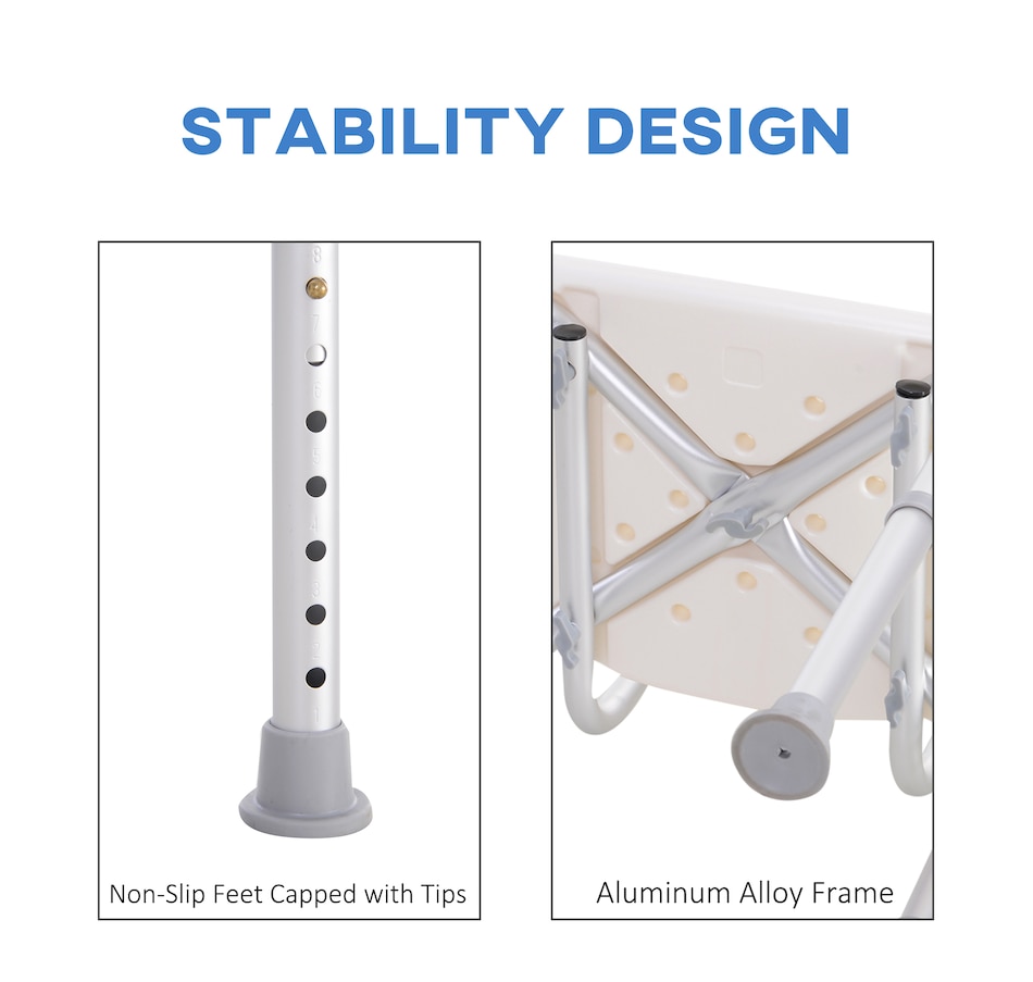 Image 934458_ALTMORE5.jpg, Product 934-458 / Price $53.99, 33.7" Bath Chair Seat Safety Bathroom Aids Adjustable Positions White from HOMCOM on TSC.ca's department