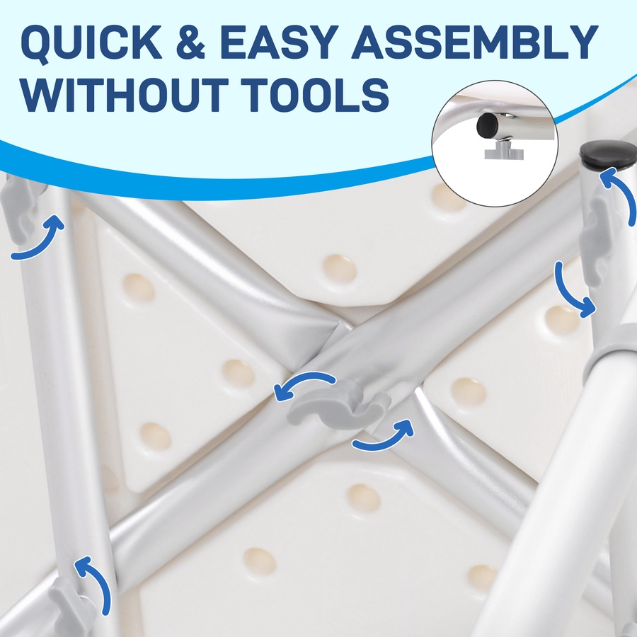 Image 934458_ALTMORE6.jpg, Product 934-458 / Price $52.99, 33.7" Bath Chair Seat Safety Bathroom Aids Adjustable Positions White from HOMCOM on TSC.ca's department
