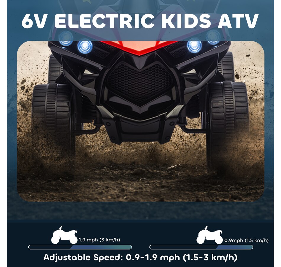 Image 934461_ALTMORE3.jpg, Product 934-461 / Price $99.99, Qaba Kids ATV 4 Wheeler with Music and LED Lights for 37-72 Months, Red from Qaba on TSC.ca's Toys & Hobbies department