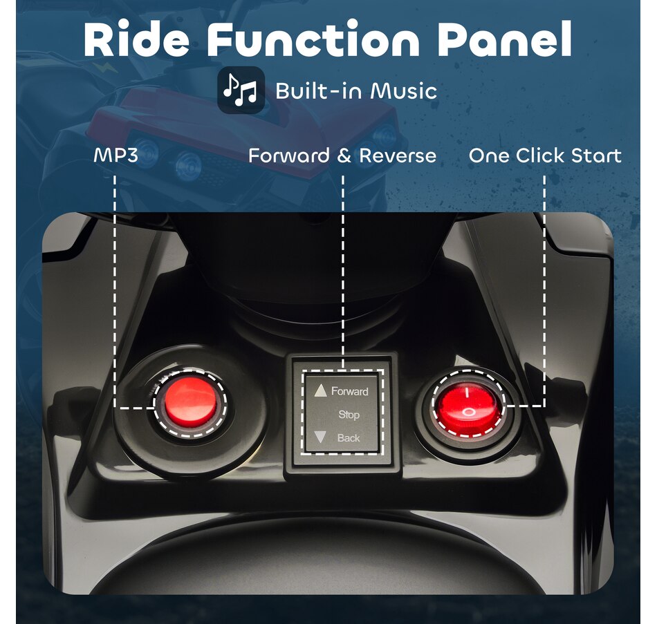 Image 934461_ALTMORE5.jpg, Product 934-461 / Price $99.99, Qaba Kids ATV 4 Wheeler with Music and LED Lights for 37-72 Months, Red from Qaba on TSC.ca's Toys & Hobbies department