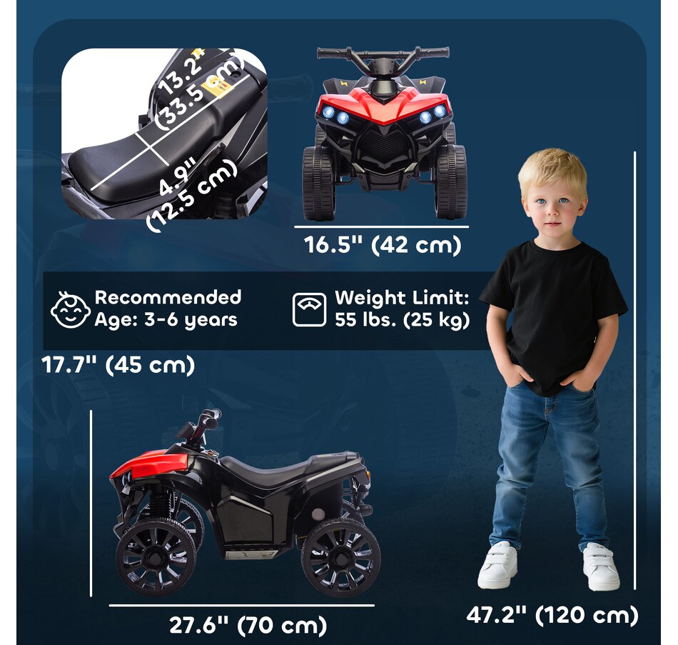 Image 934461_ALTMORE9.jpg, Product 934-461 / Price $99.99, Qaba Kids ATV 4 Wheeler with Music and LED Lights for 37-72 Months, Red from Qaba on TSC.ca's Toys & Hobbies department