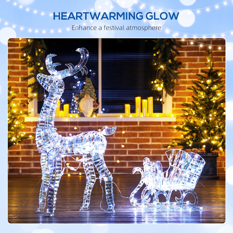 Image 934463_ALTMORE3.jpg, Product 934-463 / Price $99.99, Outsunny Lighted Christmas Reindeer with Sleigh, Waterproof Holiday Decor from Outsunny on TSC.ca's Home & Garden department