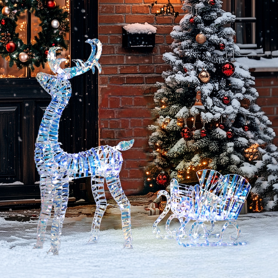 Image 934463_ALTMORE6.jpg, Product 934-463 / Price $99.99, Outsunny Lighted Christmas Reindeer with Sleigh, Waterproof Holiday Decor from Outsunny on TSC.ca's Home & Garden department