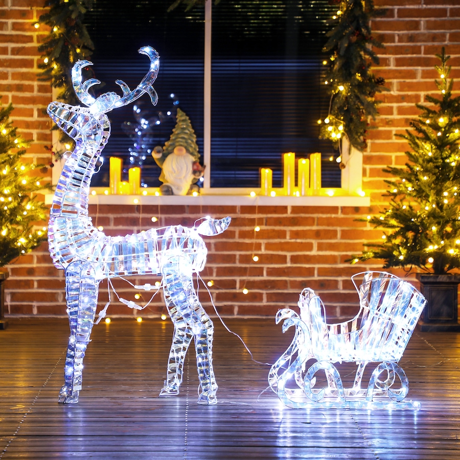 Image 934463_ALTMORE7.jpg, Product 934-463 / Price $99.99, Outsunny Lighted Christmas Reindeer with Sleigh, Waterproof Holiday Decor from Outsunny on TSC.ca's Home & Garden department