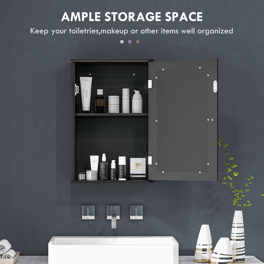 Image 934539_ALTMORE12.jpg, Product 934-539 / Price $64.99 - $72.99, Wall Mounted Bathroom Mirror Cabinet with Door and Shelves from Kleankin on TSC.ca's Home & Garden department