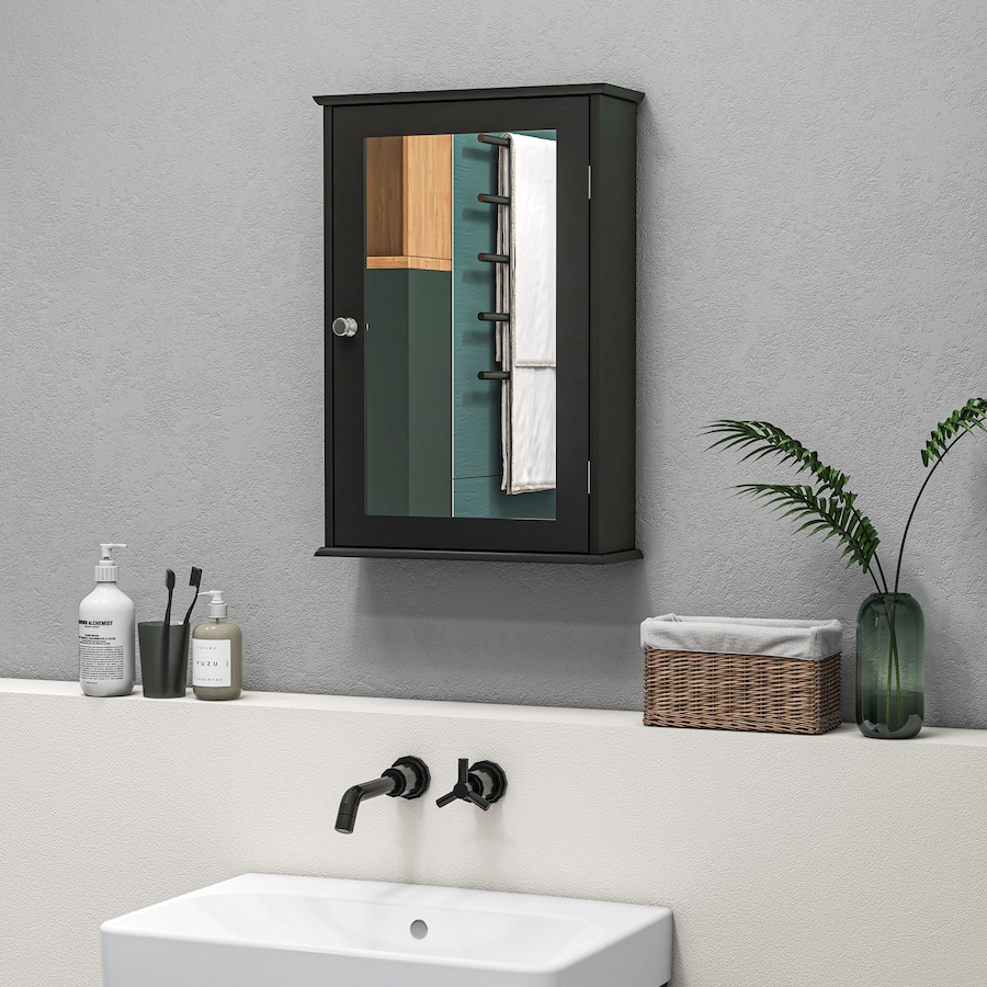 Image 934539_ALTMORE16.jpg, Product 934-539 / Price $64.99 - $72.99, Wall Mounted Bathroom Mirror Cabinet with Door and Shelves from Kleankin on TSC.ca's Home & Garden department