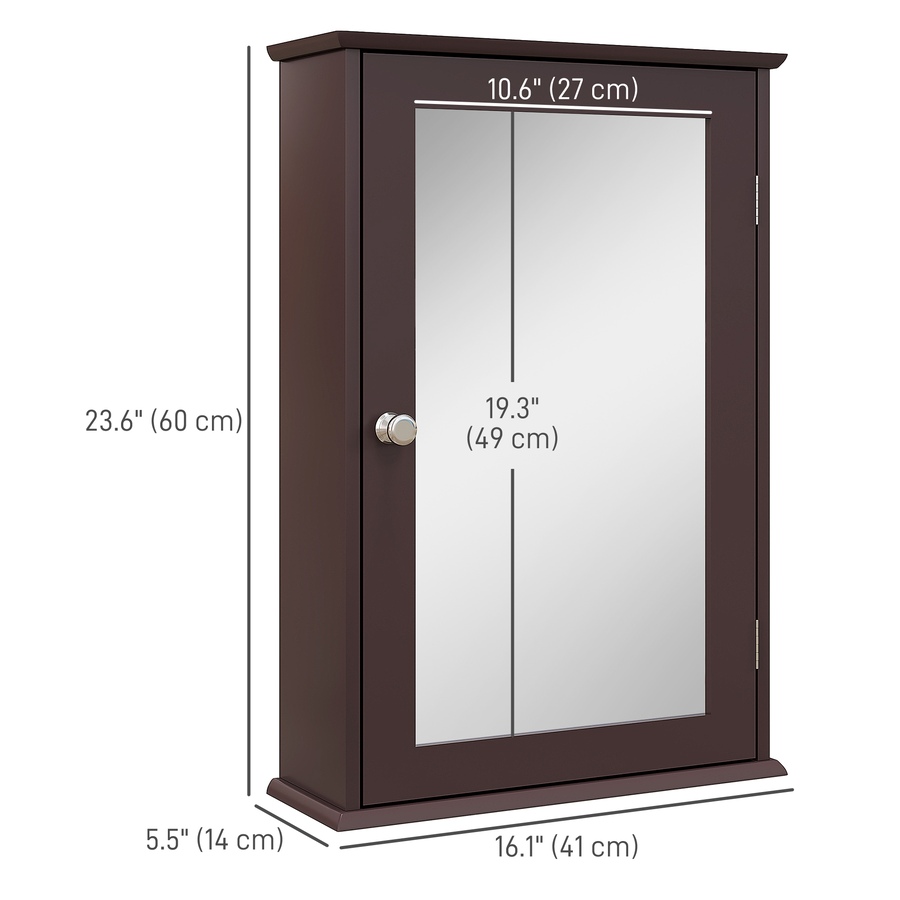 Image 934539_ALTMORE18.jpg, Product 934-539 / Price $64.99 - $72.99, Wall Mounted Bathroom Mirror Cabinet with Door and Shelves from Kleankin on TSC.ca's Home & Garden department