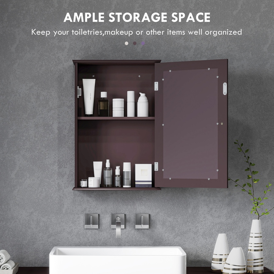 Image 934539_ALTMORE20.jpg, Product 934-539 / Price $64.99 - $72.99, Wall Mounted Bathroom Mirror Cabinet with Door and Shelves from Kleankin on TSC.ca's Home & Garden department