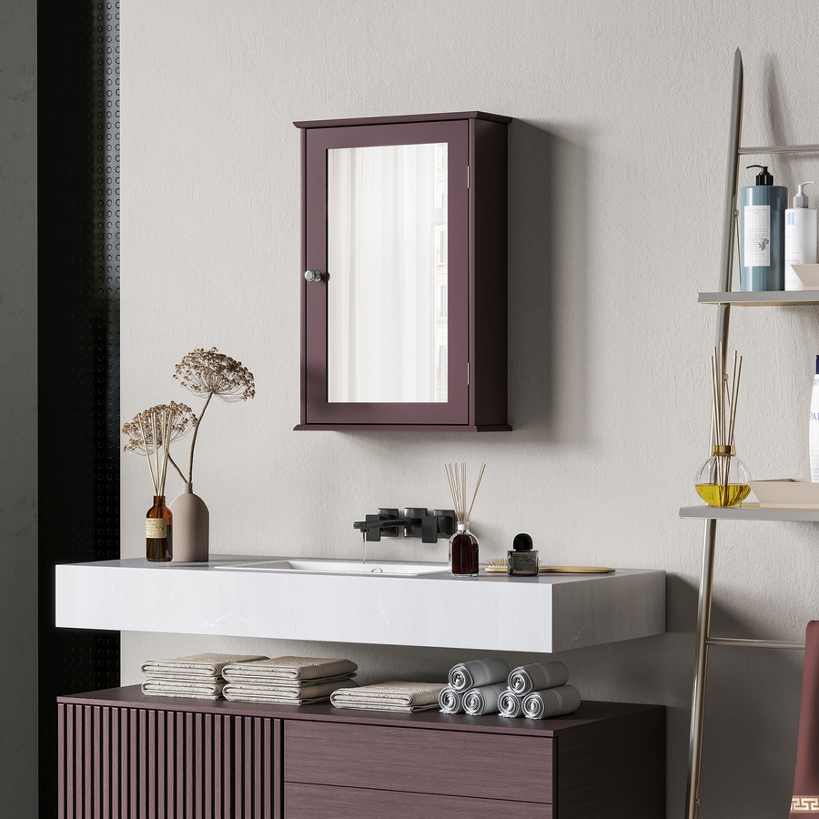 Image 934539_ALTMORE22.jpg, Product 934-539 / Price $64.99 - $72.99, Wall Mounted Bathroom Mirror Cabinet with Door and Shelves from Kleankin on TSC.ca's Home & Garden department