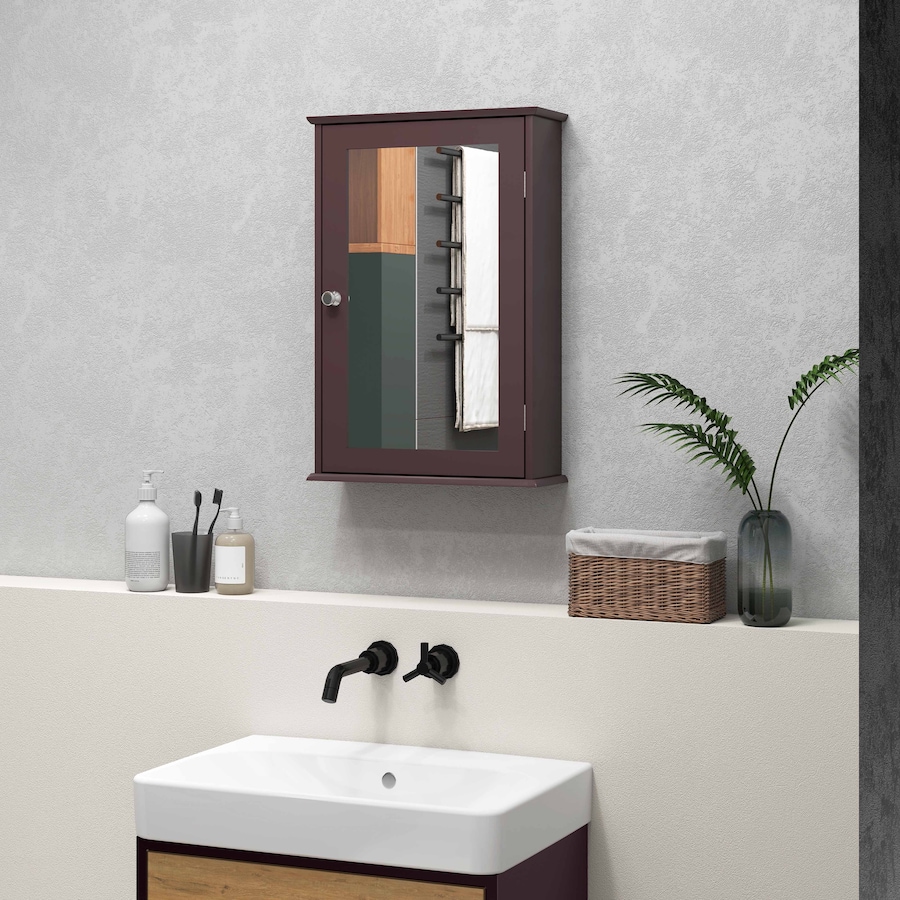 Image 934539_ALTMORE24.jpg, Product 934-539 / Price $64.99 - $72.99, Wall Mounted Bathroom Mirror Cabinet with Door and Shelves from Kleankin on TSC.ca's Home & Garden department