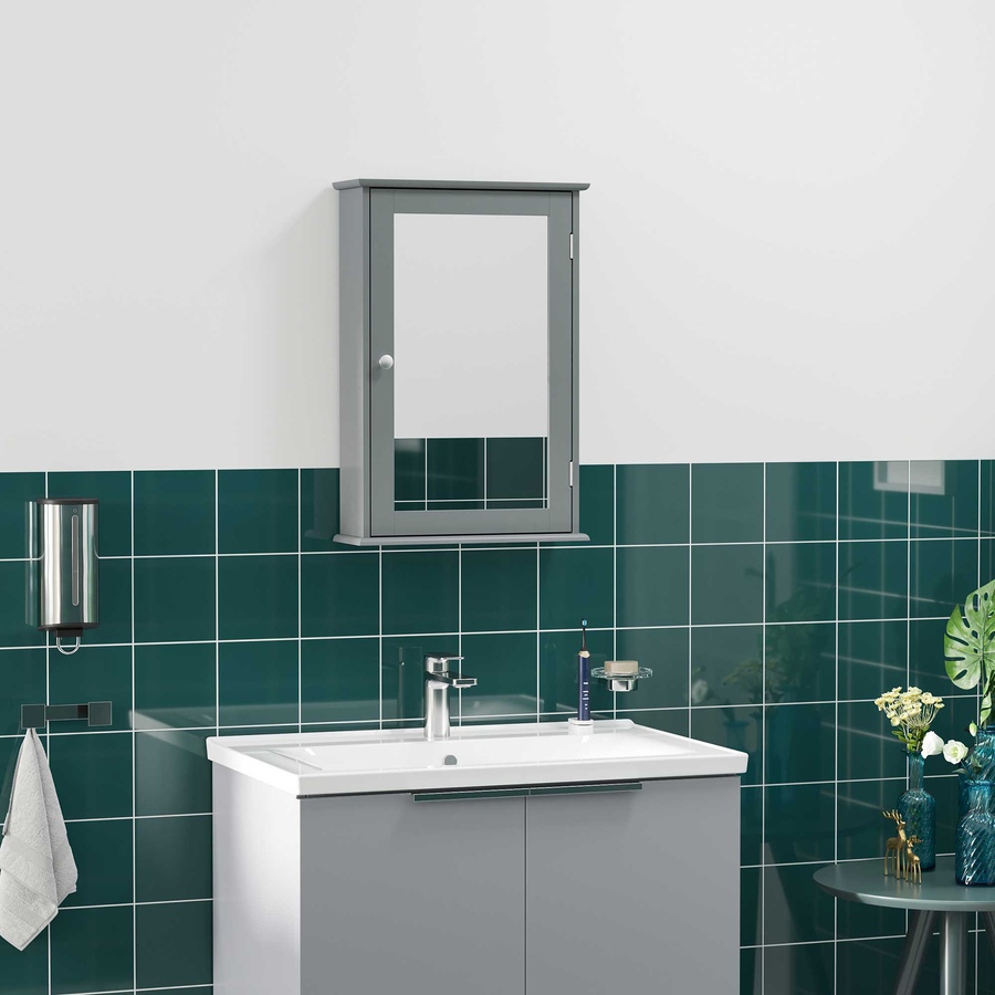 Image 934539_ALTMORE25.jpg, Product 934-539 / Price $64.99 - $72.99, Wall Mounted Bathroom Mirror Cabinet with Door and Shelves from Kleankin on TSC.ca's Home & Garden department