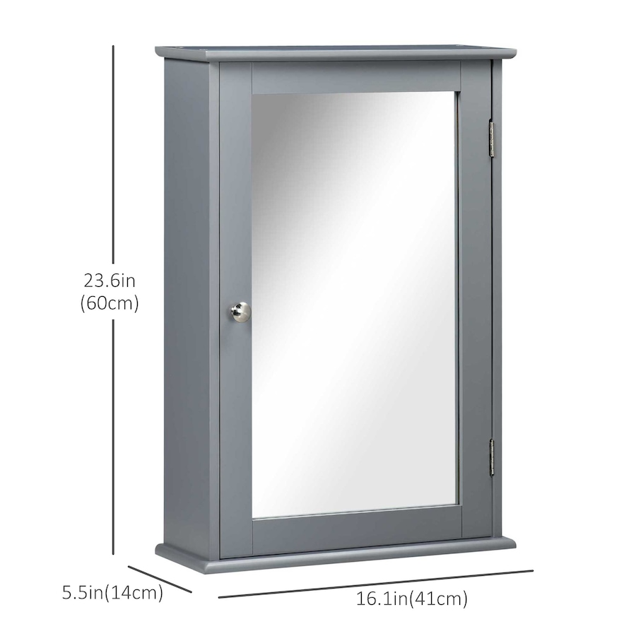 Image 934539_ALTMORE26.jpg, Product 934-539 / Price $64.99 - $72.99, Wall Mounted Bathroom Mirror Cabinet with Door and Shelves from Kleankin on TSC.ca's Home & Garden department