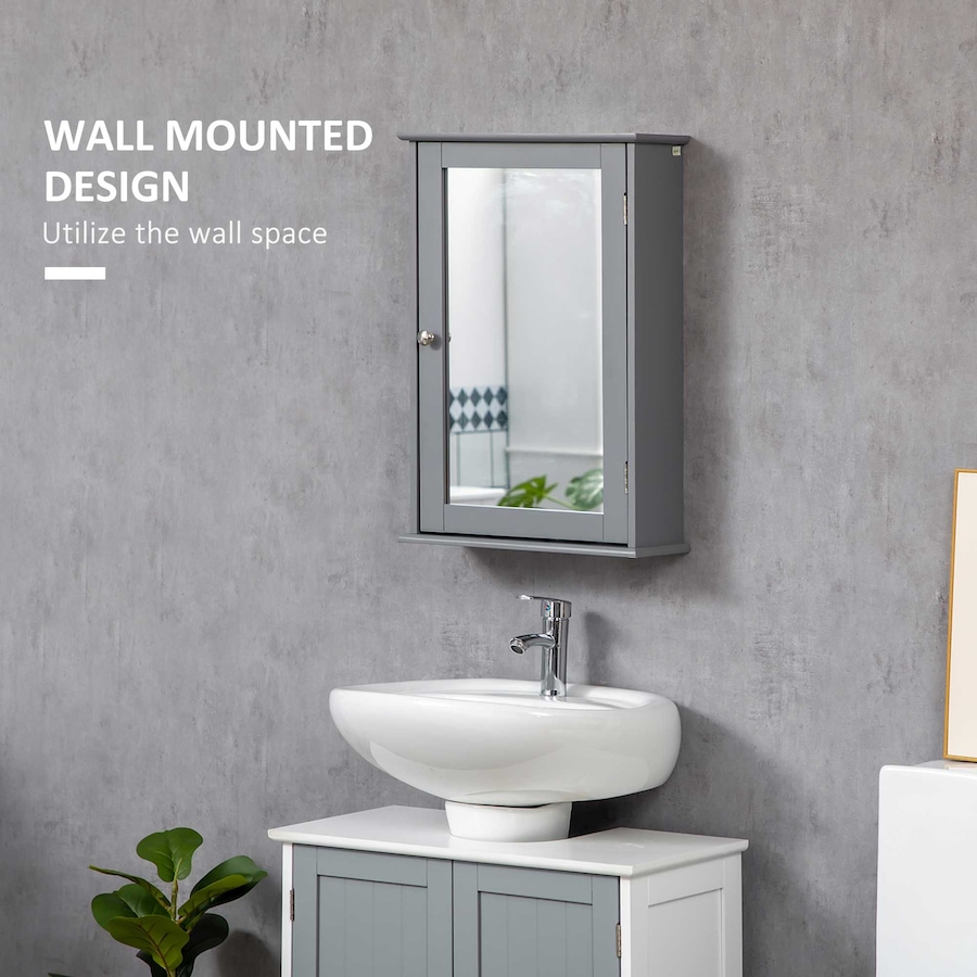 Image 934539_ALTMORE27.jpg, Product 934-539 / Price $64.99 - $72.99, Wall Mounted Bathroom Mirror Cabinet with Door and Shelves from Kleankin on TSC.ca's Home & Garden department