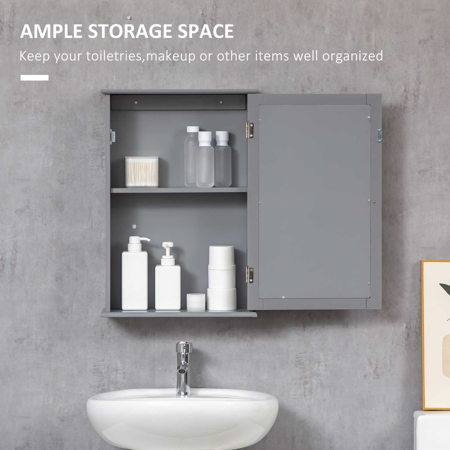Image 934539_ALTMORE28.jpg, Product 934-539 / Price $64.99 - $72.99, Wall Mounted Bathroom Mirror Cabinet with Door and Shelves from Kleankin on TSC.ca's Home & Garden department