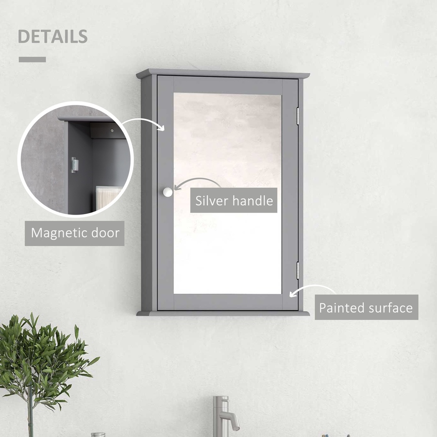 Image 934539_ALTMORE29.jpg, Product 934-539 / Price $64.99 - $72.99, Wall Mounted Bathroom Mirror Cabinet with Door and Shelves from Kleankin on TSC.ca's Home & Garden department
