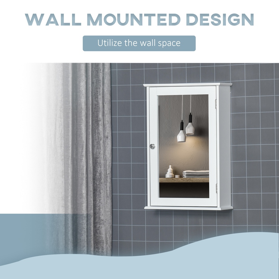 Image 934539_ALTMORE3.jpg, Product 934-539 / Price $64.99 - $72.99, Wall Mounted Bathroom Mirror Cabinet with Door and Shelves from Kleankin on TSC.ca's Home & Garden department