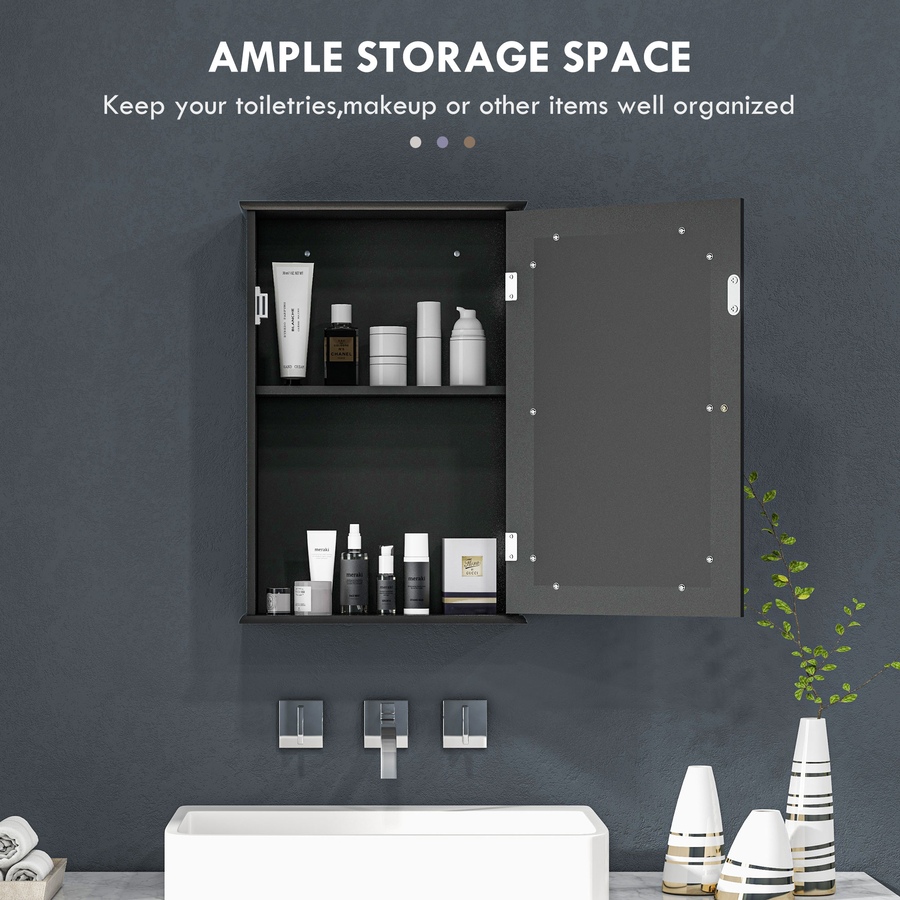 Image 934539_ALTMORE37.jpg, Product 934-539 / Price $61.99 - $69.00, Wall Mounted Bathroom Mirror Cabinet with Door and Shelves from Kleankin on TSC.ca's Home & Garden department