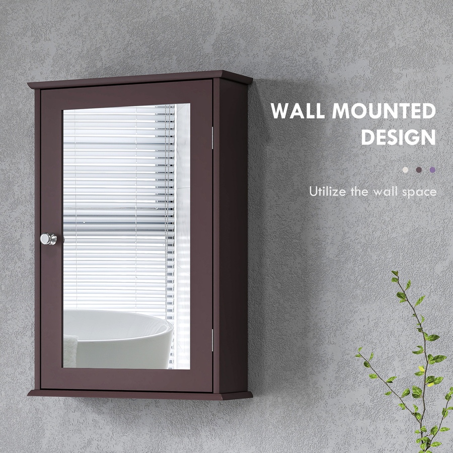 Image 934539_ALTMORE44.jpg, Product 934-539 / Price $61.99 - $69.00, Wall Mounted Bathroom Mirror Cabinet with Door and Shelves from Kleankin on TSC.ca's Home & Garden department