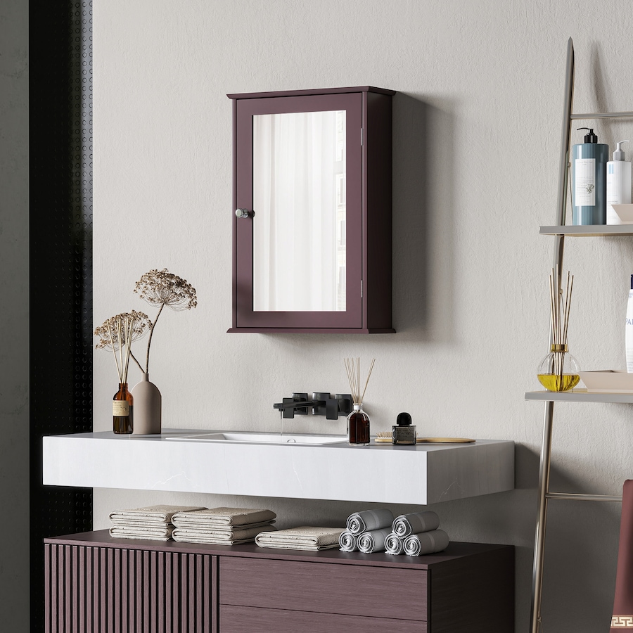 Image 934539_ALTMORE47.jpg, Product 934-539 / Price $61.99 - $69.00, Wall Mounted Bathroom Mirror Cabinet with Door and Shelves from Kleankin on TSC.ca's Home & Garden department