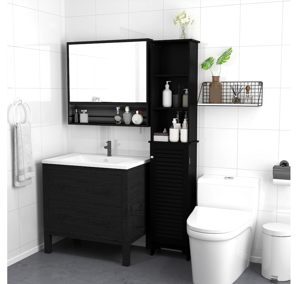 Image 934553_ALTMORE1.jpg, Product 934-553 / Price $94.99 - $109.99, HOMCOM Bathroom Cabinet Cupboard Shelving Storage Unit w/ Door & 6 Shelves from HOMCOM on TSC.ca's Home & Garden department