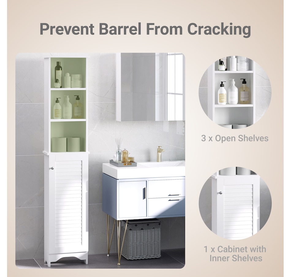 Image 934553_ALTMORE26.jpg, Product 934-553 / Price $94.99 - $109.99, HOMCOM Bathroom Cabinet Cupboard Shelving Storage Unit w/ Door & 6 Shelves from HOMCOM on TSC.ca's Home & Garden department